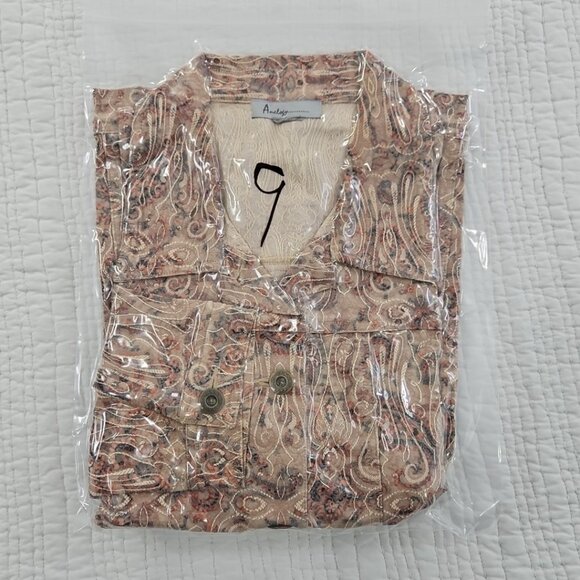 Analogy Multicolored Floral Embroidered Denim Jean Jacket EUC Women's Large - Picture 14 of 14